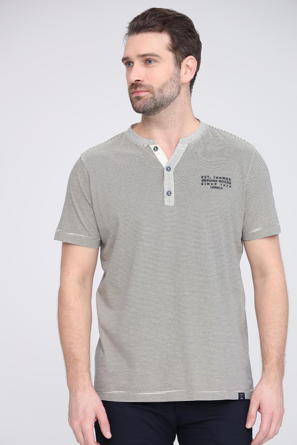 Поло Lerros в полоску серое