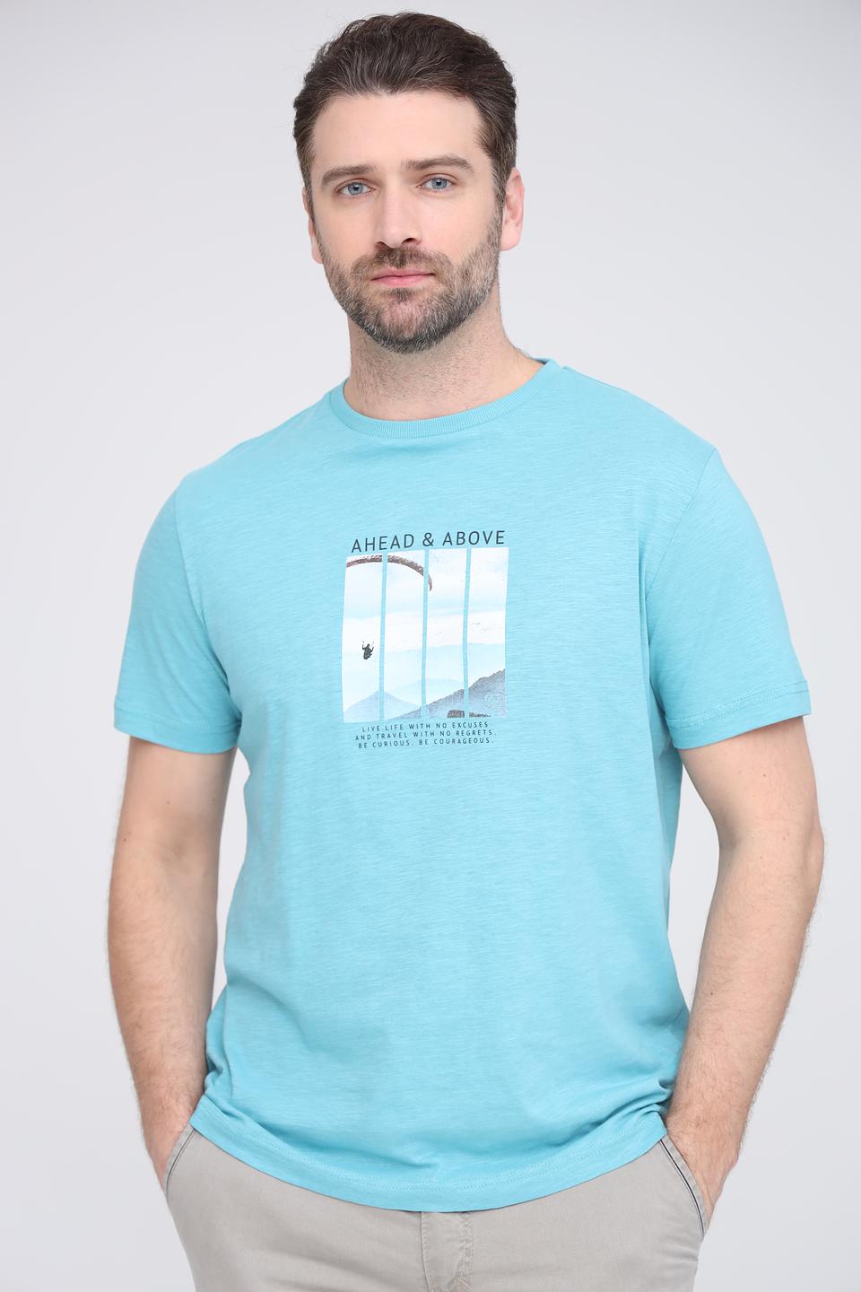 Футболка Lerros с принтом бирюзовая