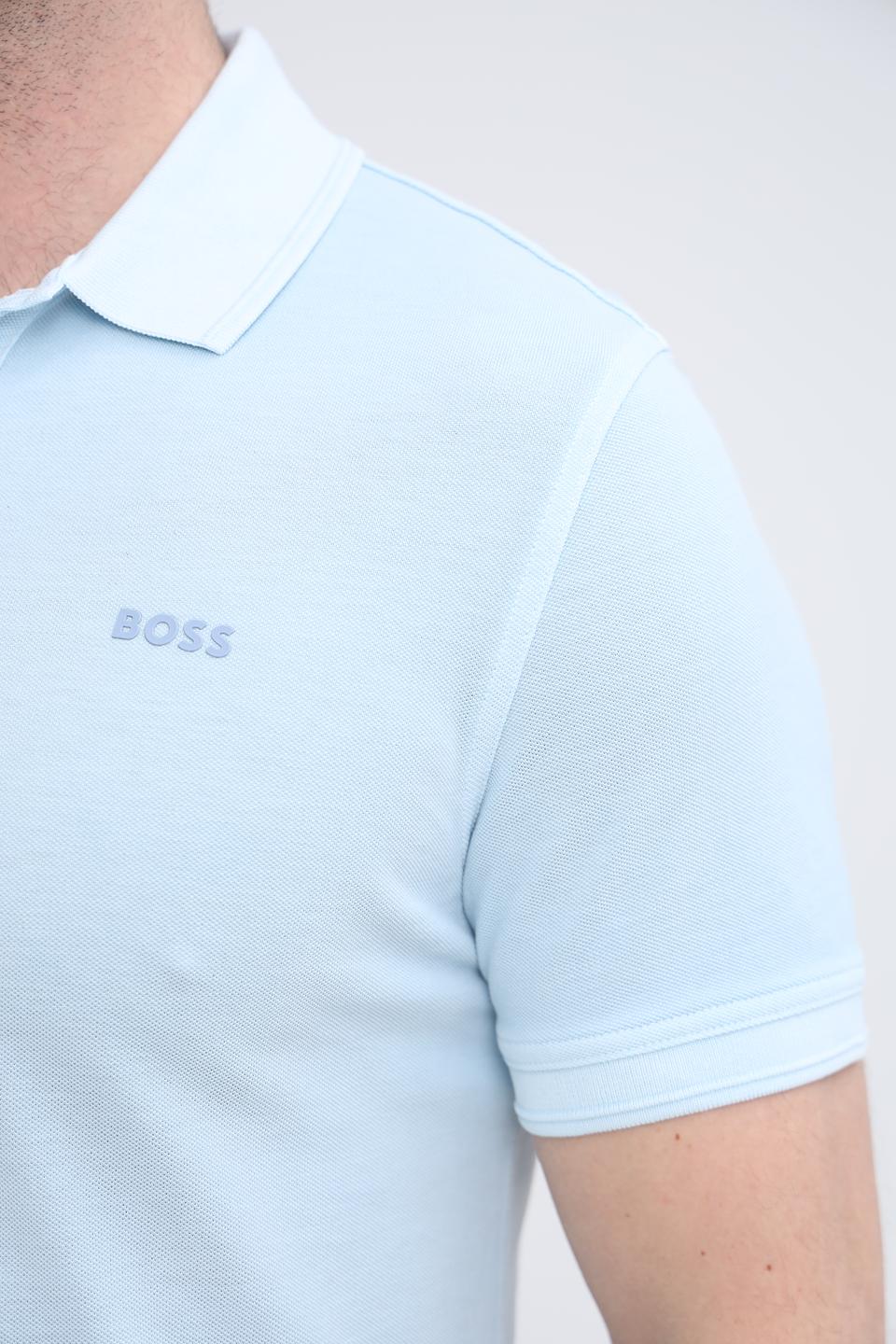 Поло Boss Orange голубое