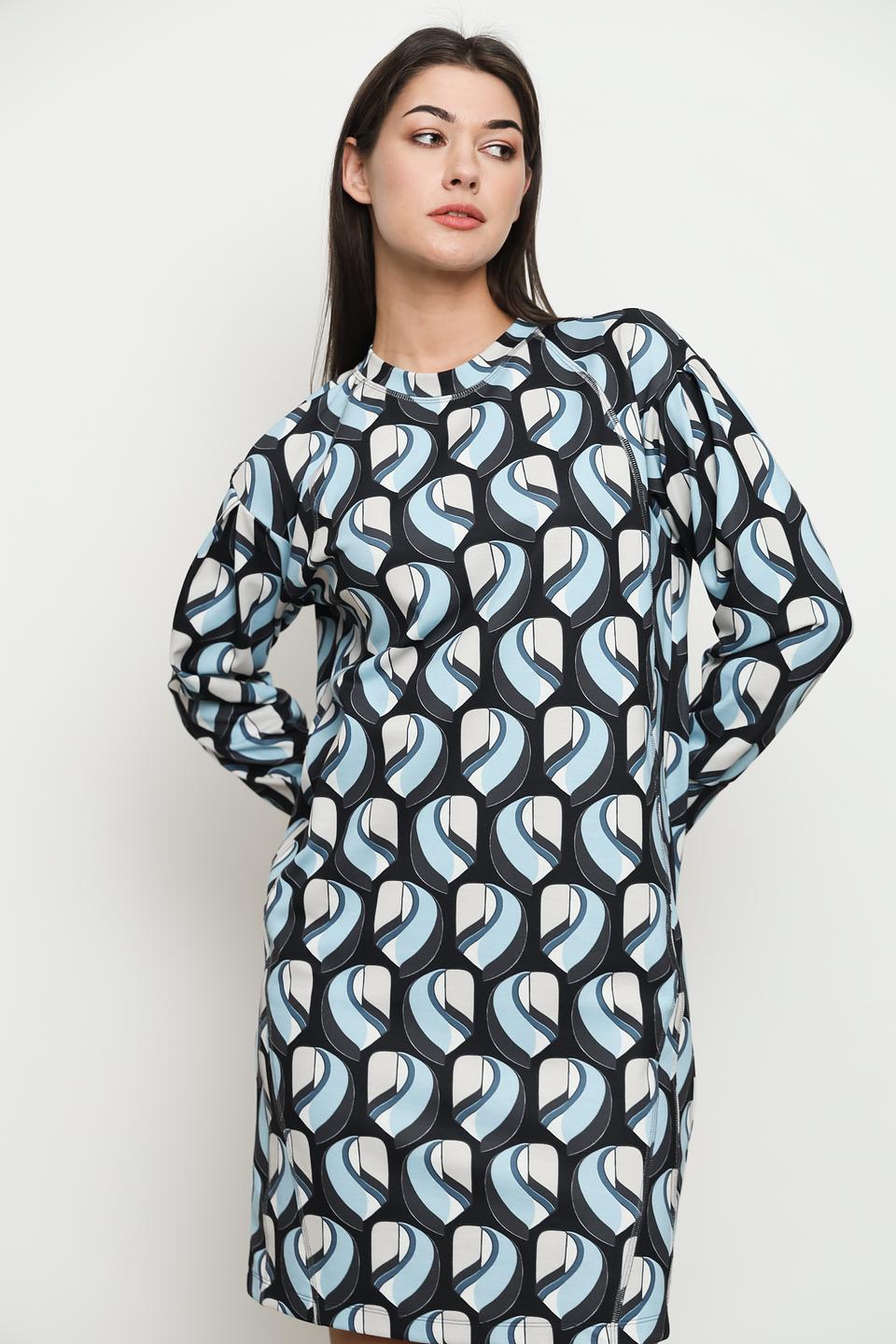 Платье Lecomte с геометрическим принтом