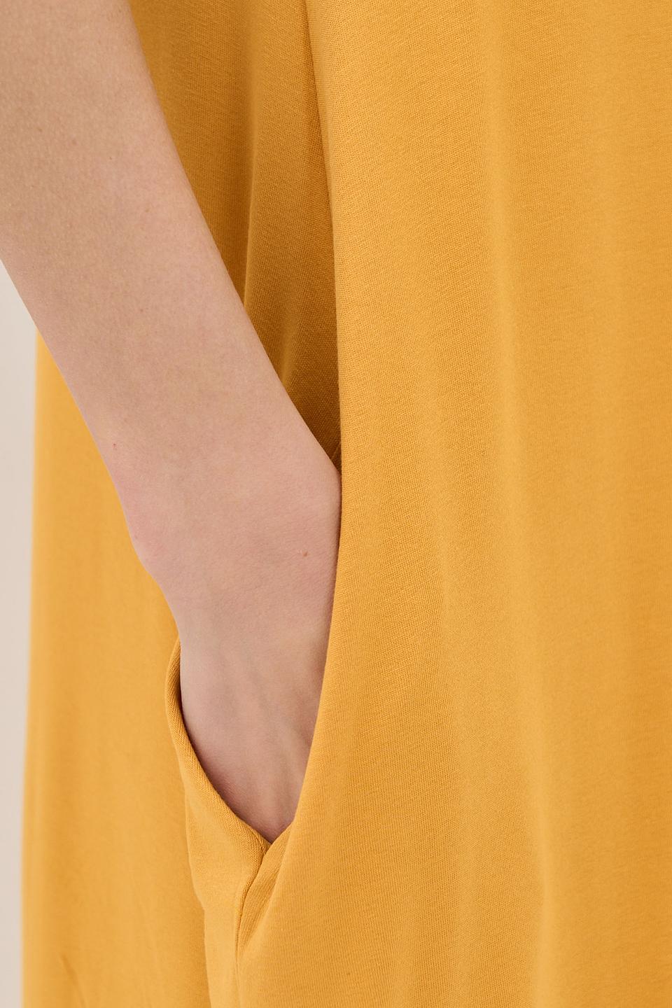 Платье VAY на бретелях горчичное