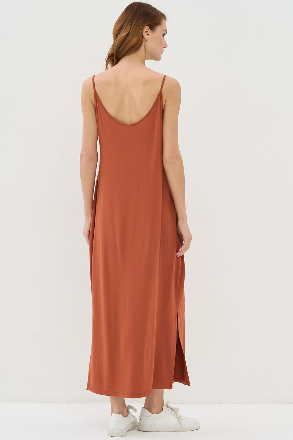 Платье VAY на бретелях терракотовое