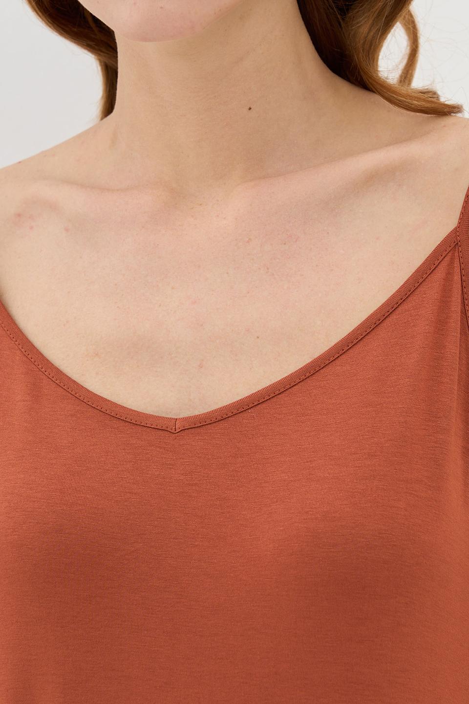 Платье VAY на бретелях терракотовое