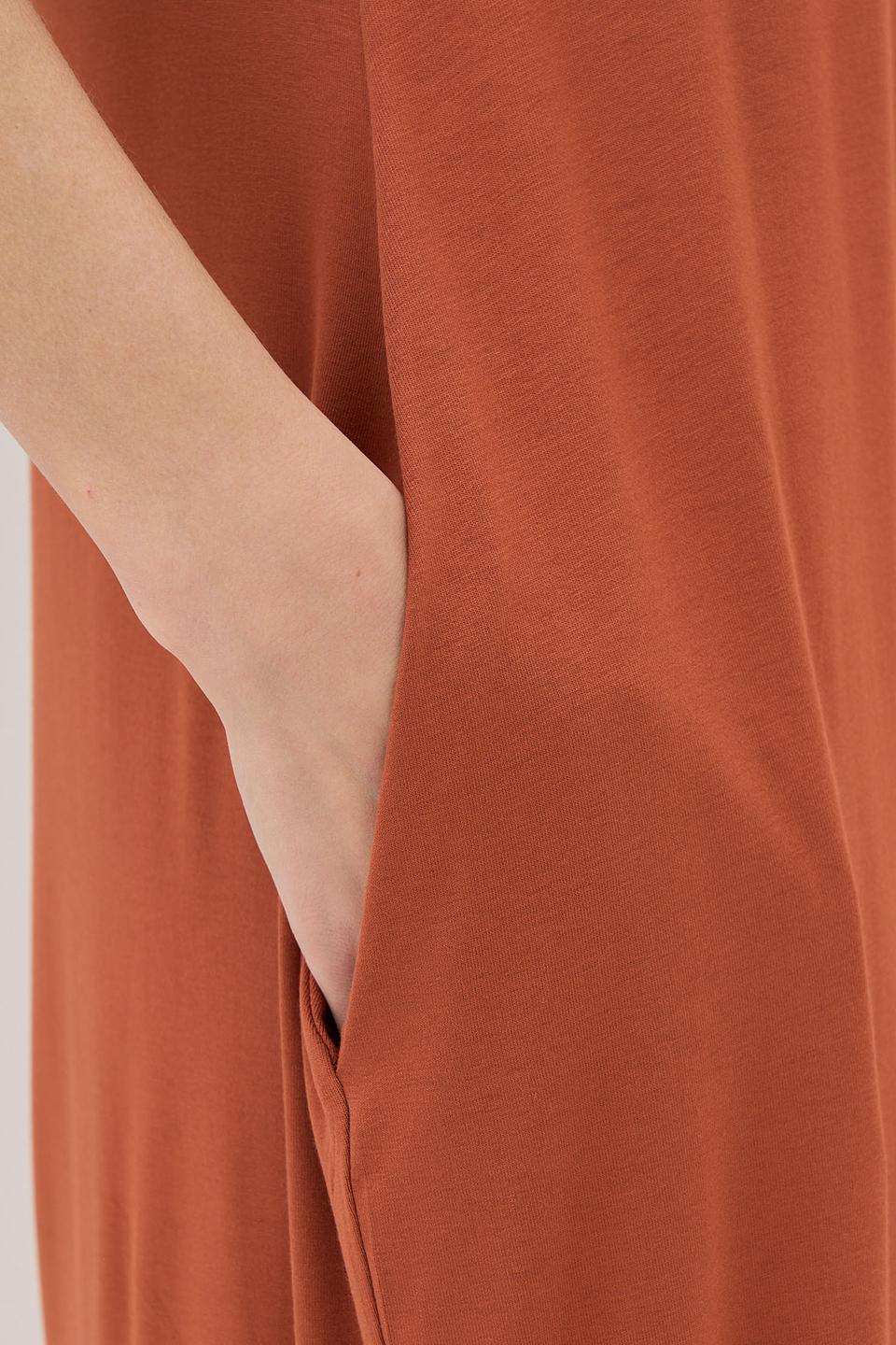 Платье VAY на бретелях терракотовое