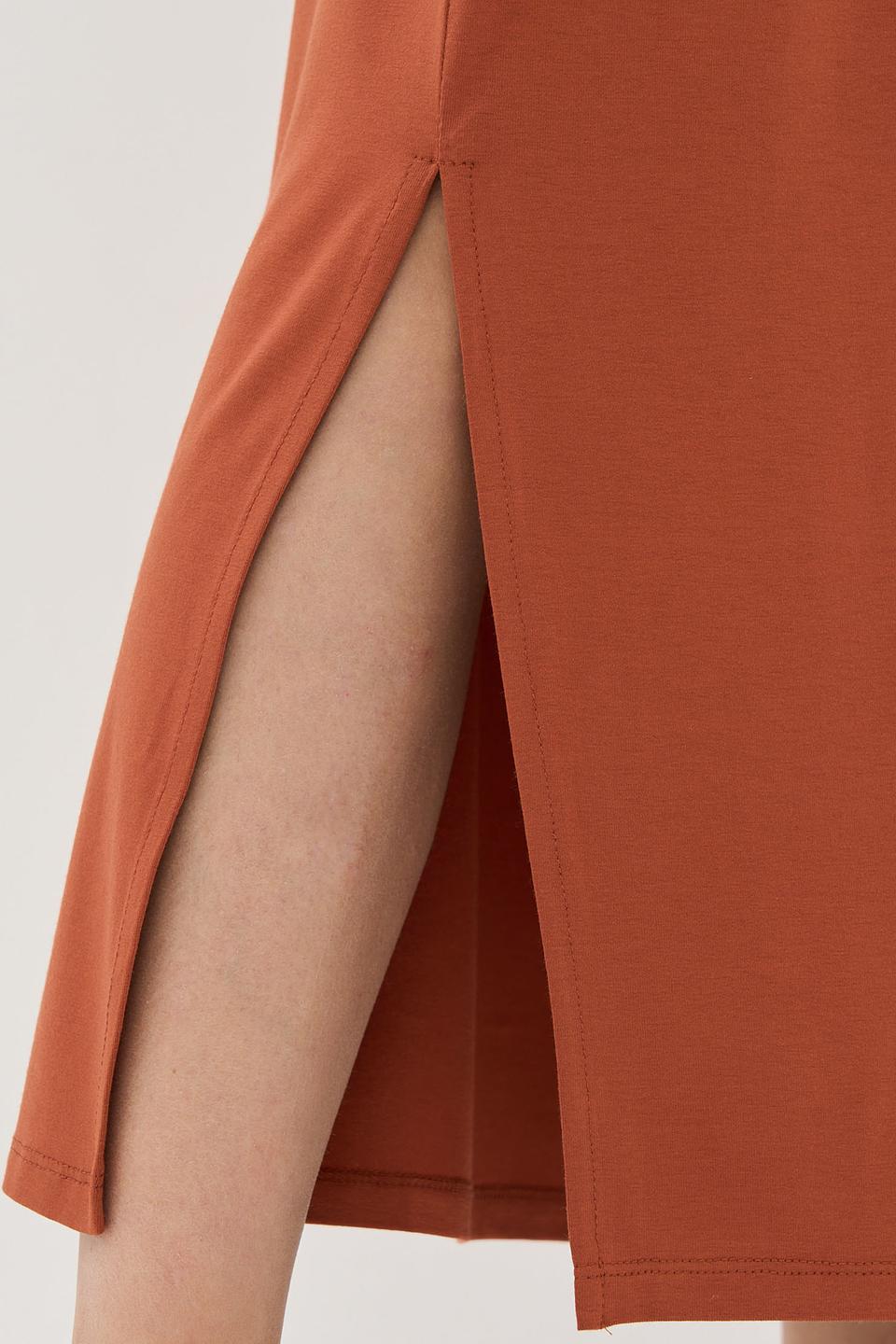 Платье VAY на бретелях терракотовое