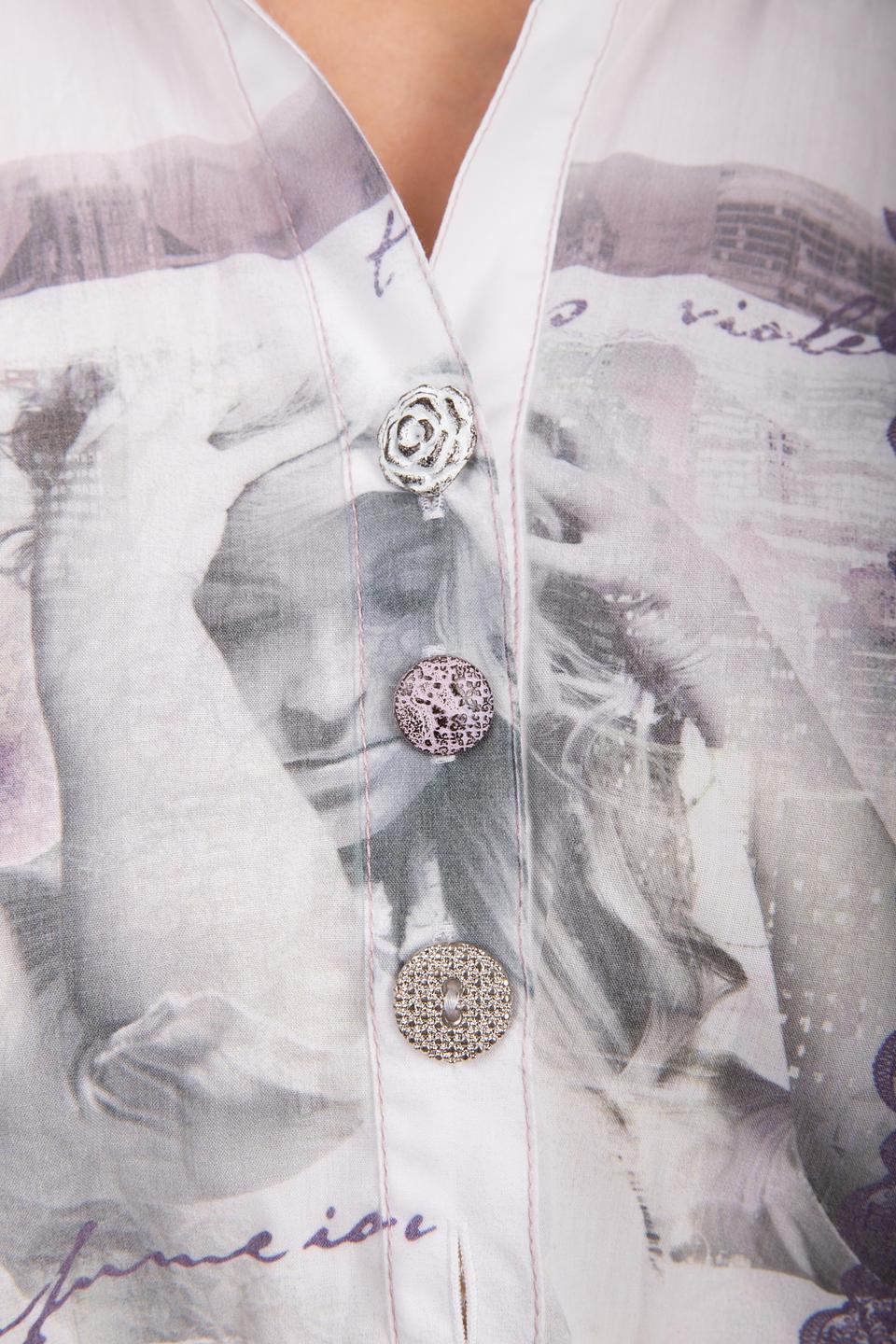 Блуза SE Stenau Белая с принтом и декором