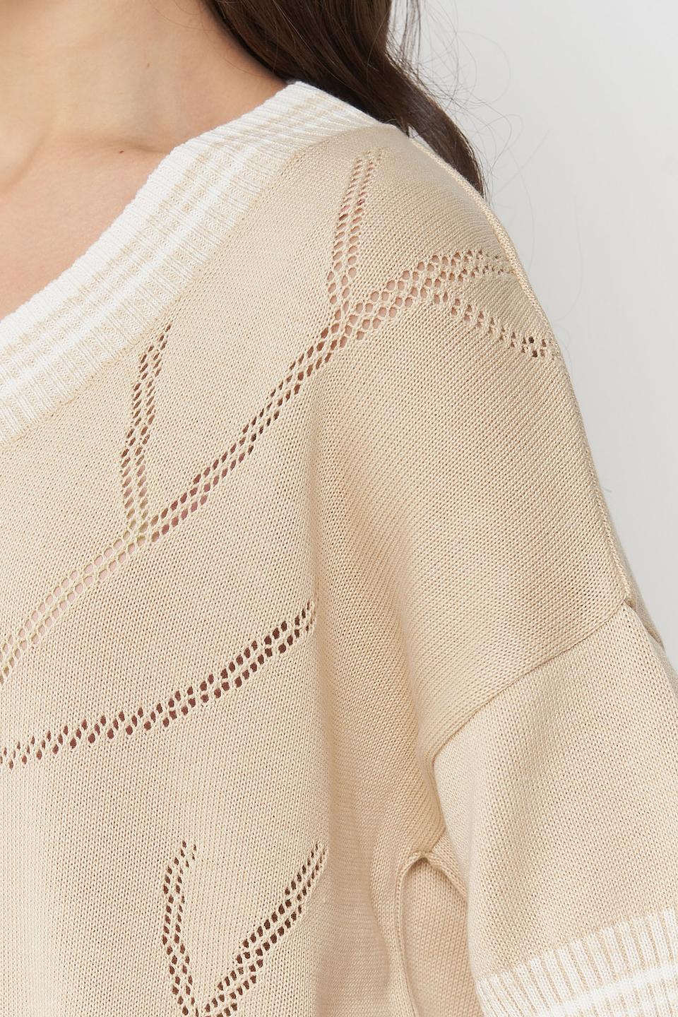 Джемпер VAY с V-образным вырезом бежевый