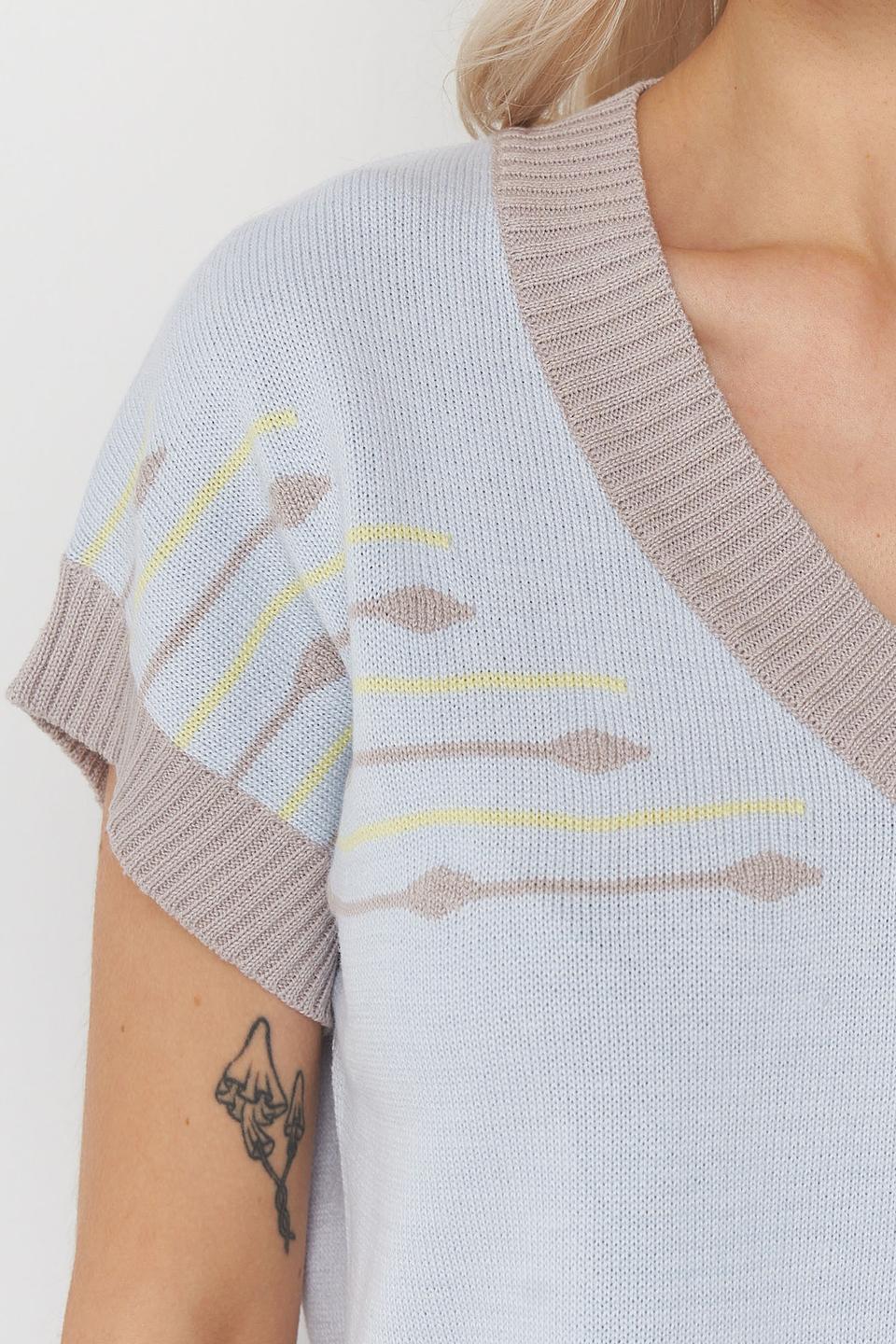 Джемпер BE YOU с узором голубой