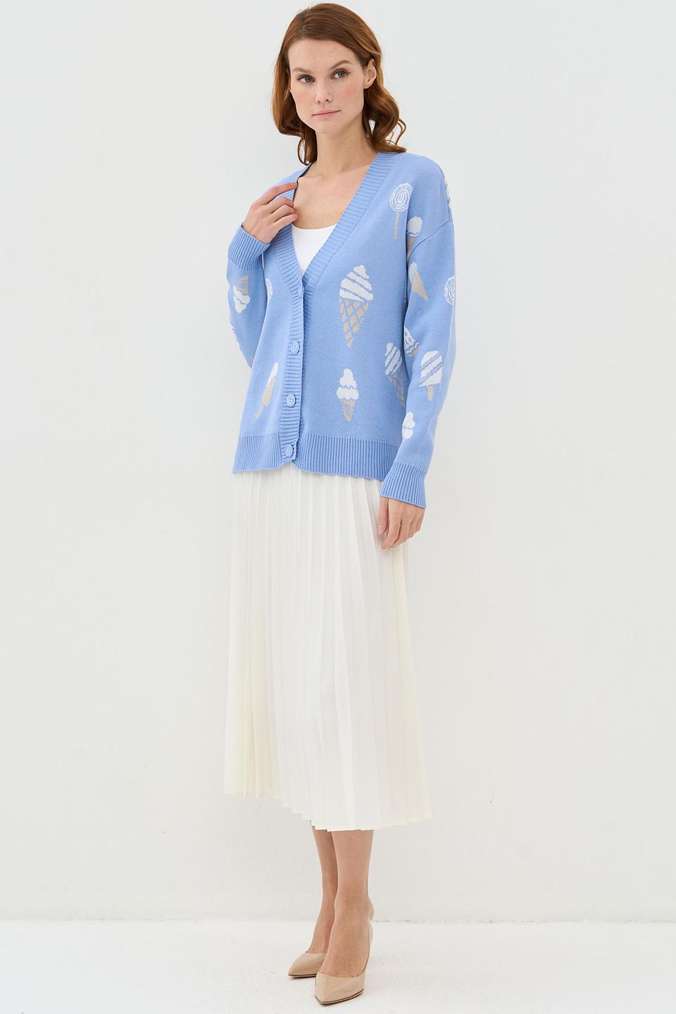 Кардиган BE YOU с принтом мороженое голубой