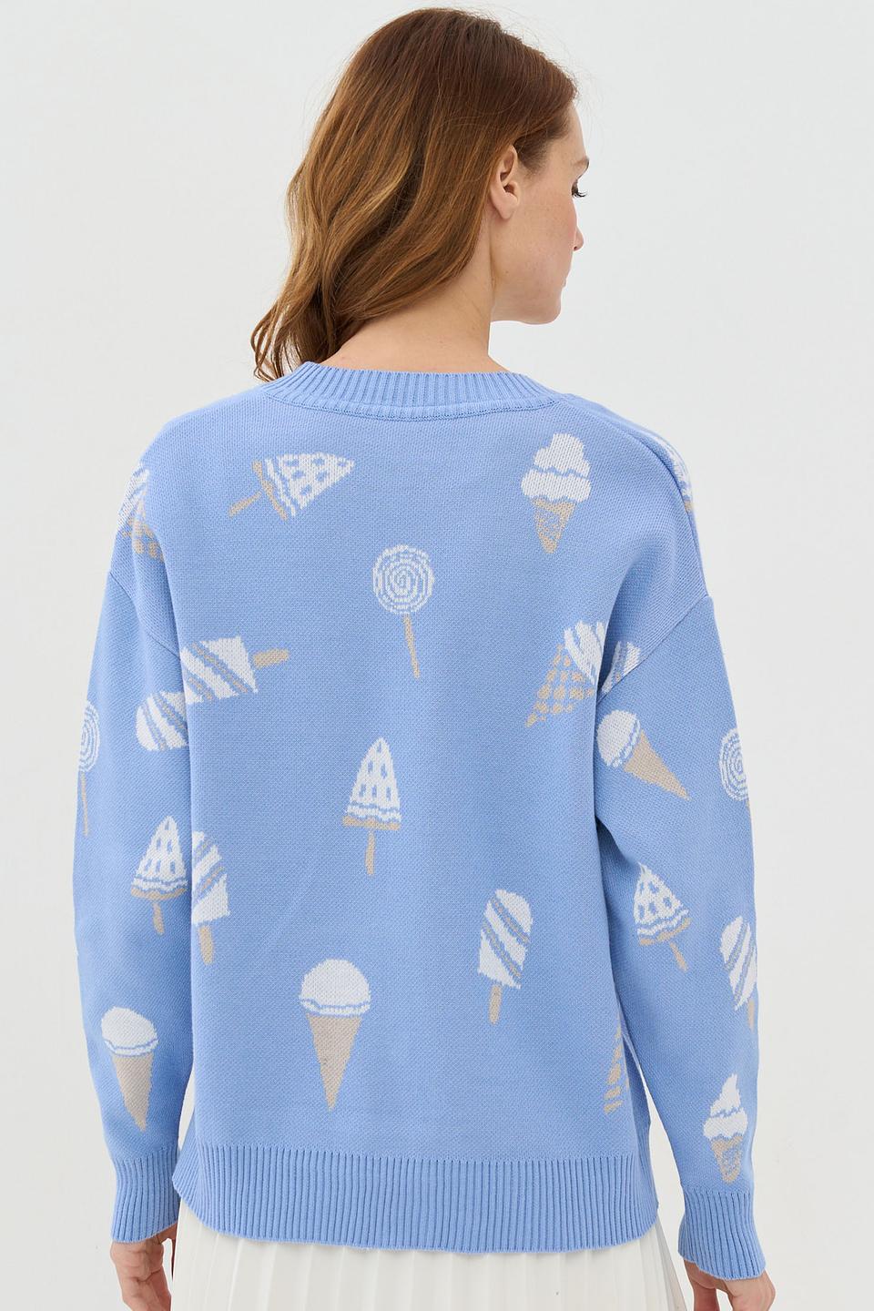 Кардиган BE YOU с принтом мороженое голубой