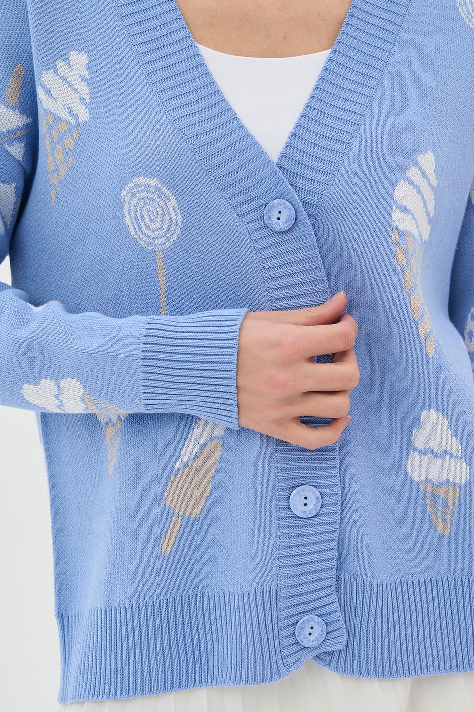 Кардиган BE YOU с принтом мороженое голубой