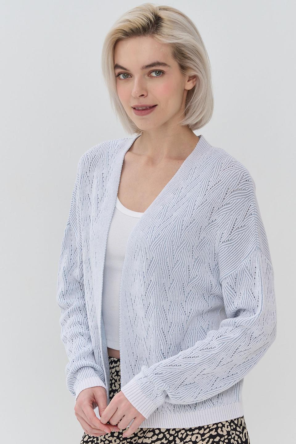 Кардиган NEWVAY вязаный голубой