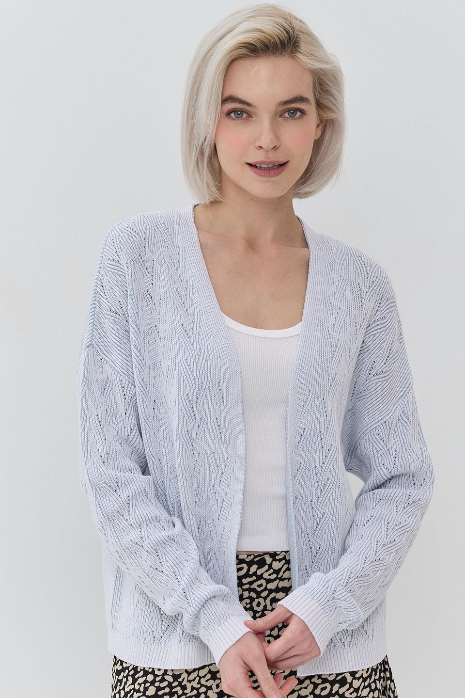 Кардиган NEWVAY вязаный голубой