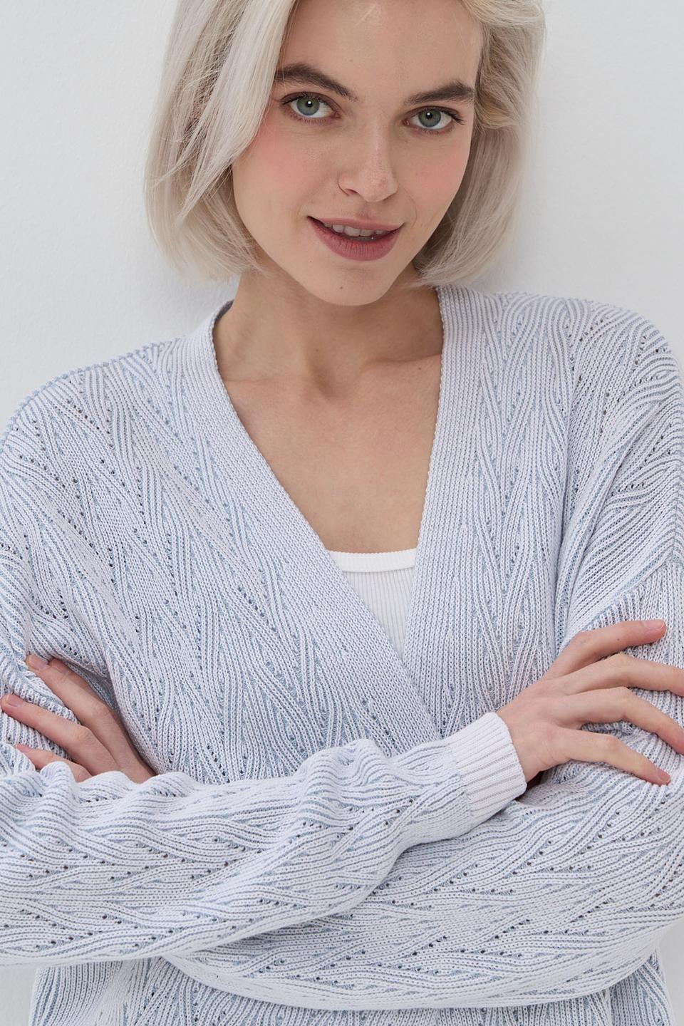 Кардиган NEWVAY вязаный голубой