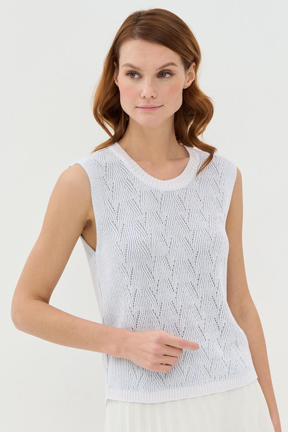 Жилет NEWVAY ажурный голубой