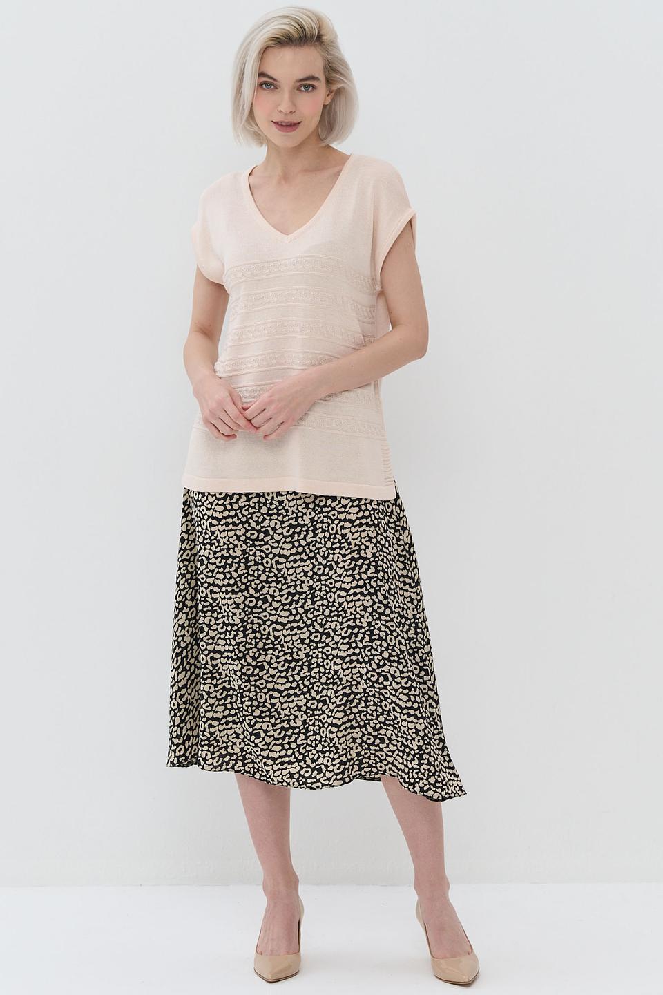 Джемпер NEWVAY с V-образным вырезом розовый