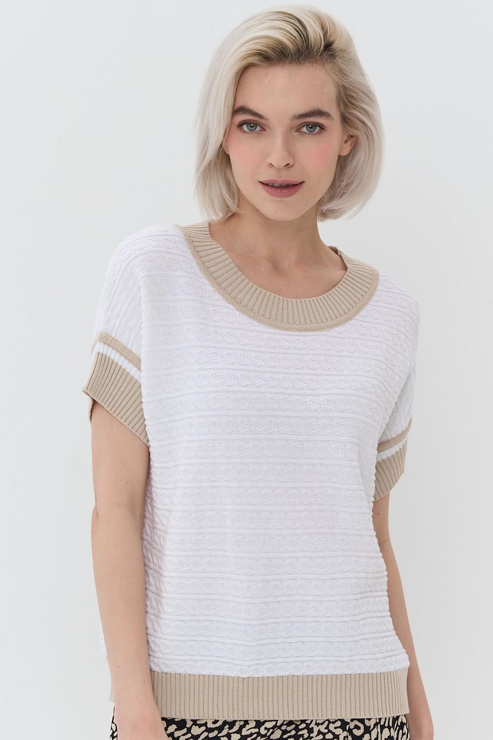 Джемпер NEWVAY с полоской бежевый