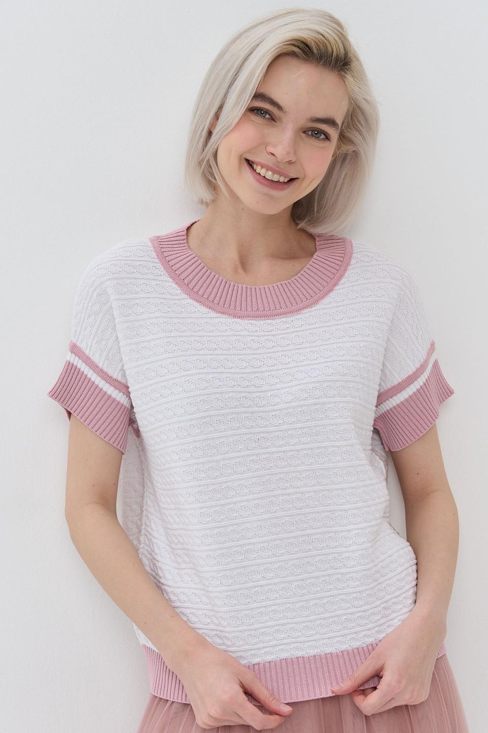 Джемпер NEWVAY с полосками розовый