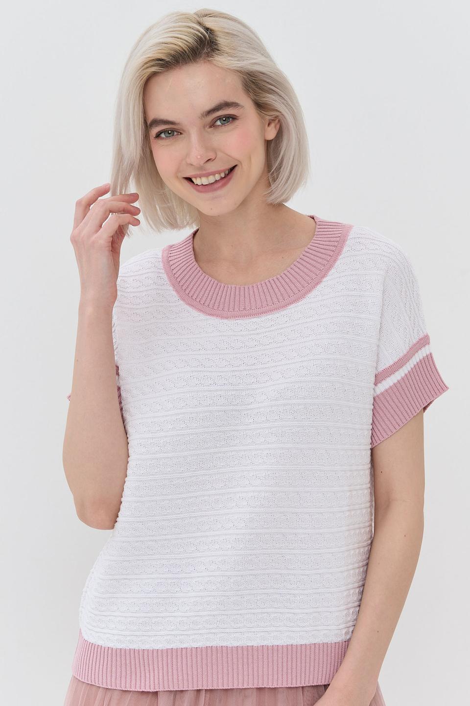 Джемпер NEWVAY с полосками розовый