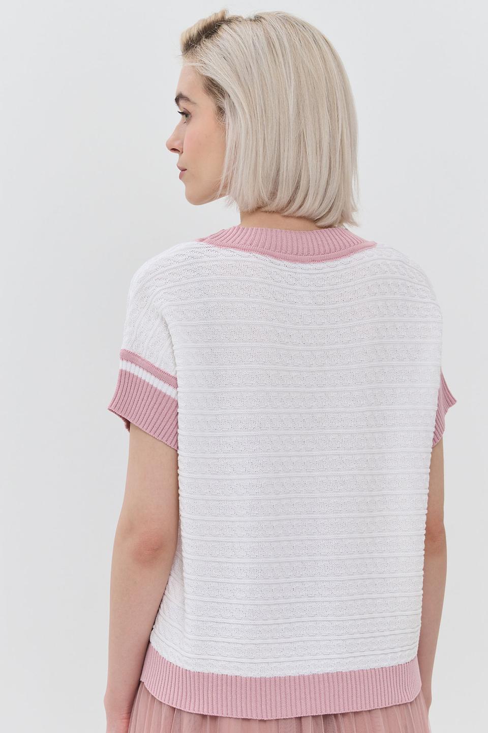 Джемпер NEWVAY с полосками розовый