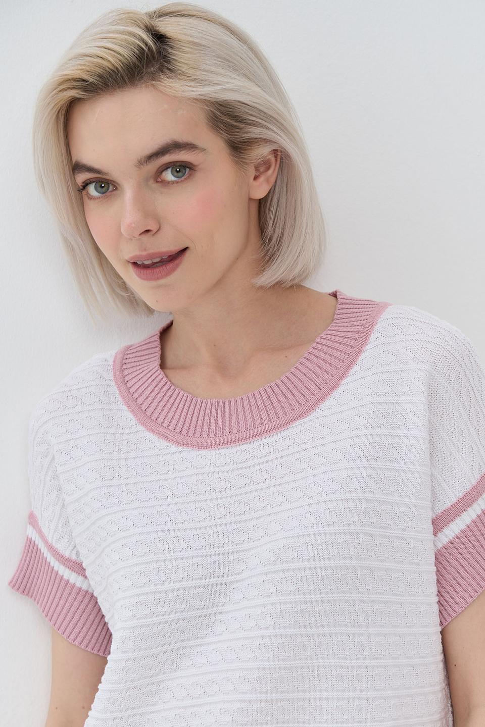 Джемпер NEWVAY с полосками розовый