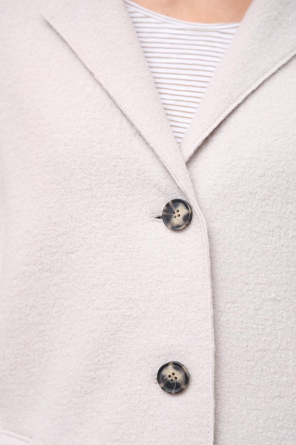 Пальто Oui шерстяное бежевое