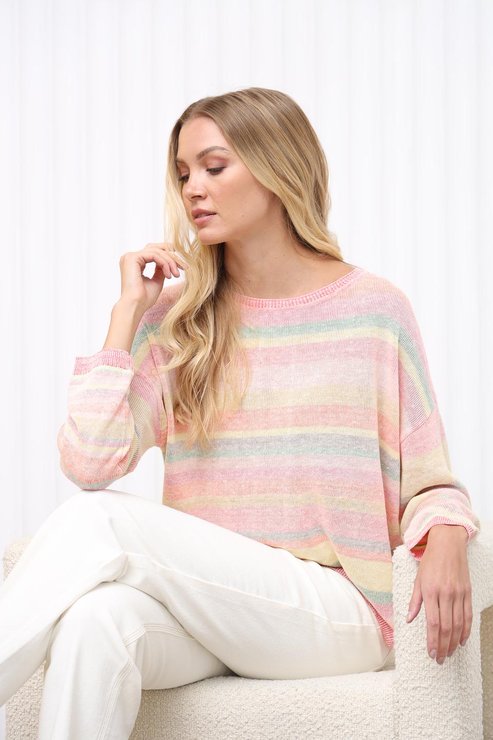 Пуловер Oui в полоску