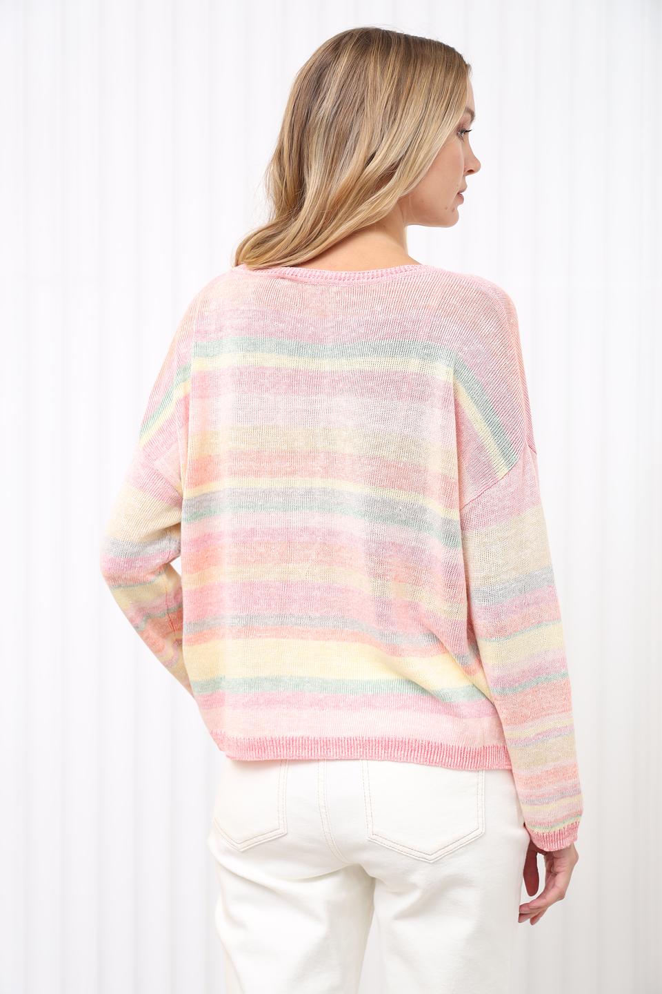 Пуловер Oui в полоску