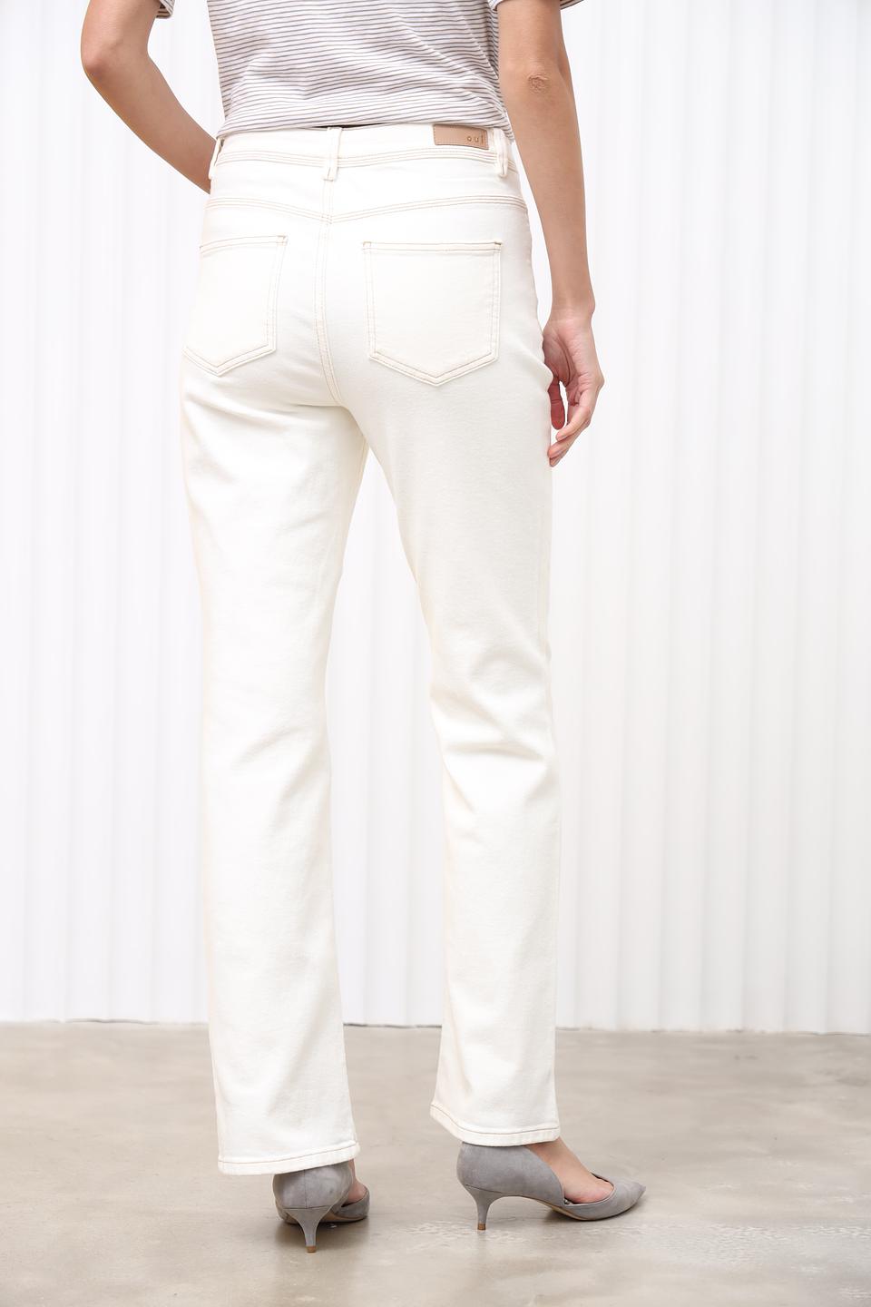 Джинсы прямые Oui молочные