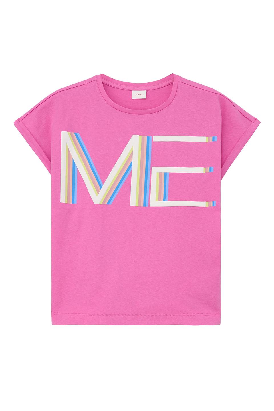 Футболка s.Oliver дев. с принтом ME розовый