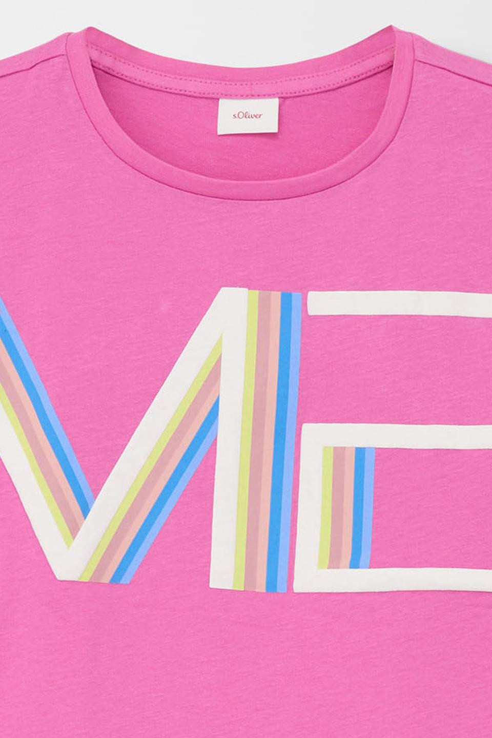 Футболка s.Oliver дев. с принтом ME розовый