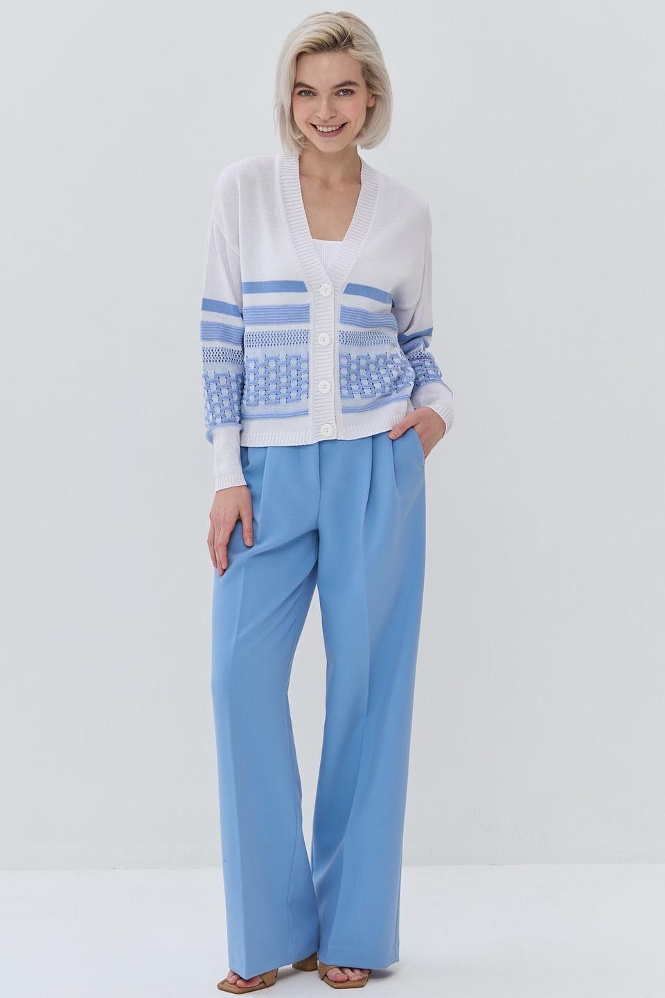 Кардиган VAY с полосками голубой
