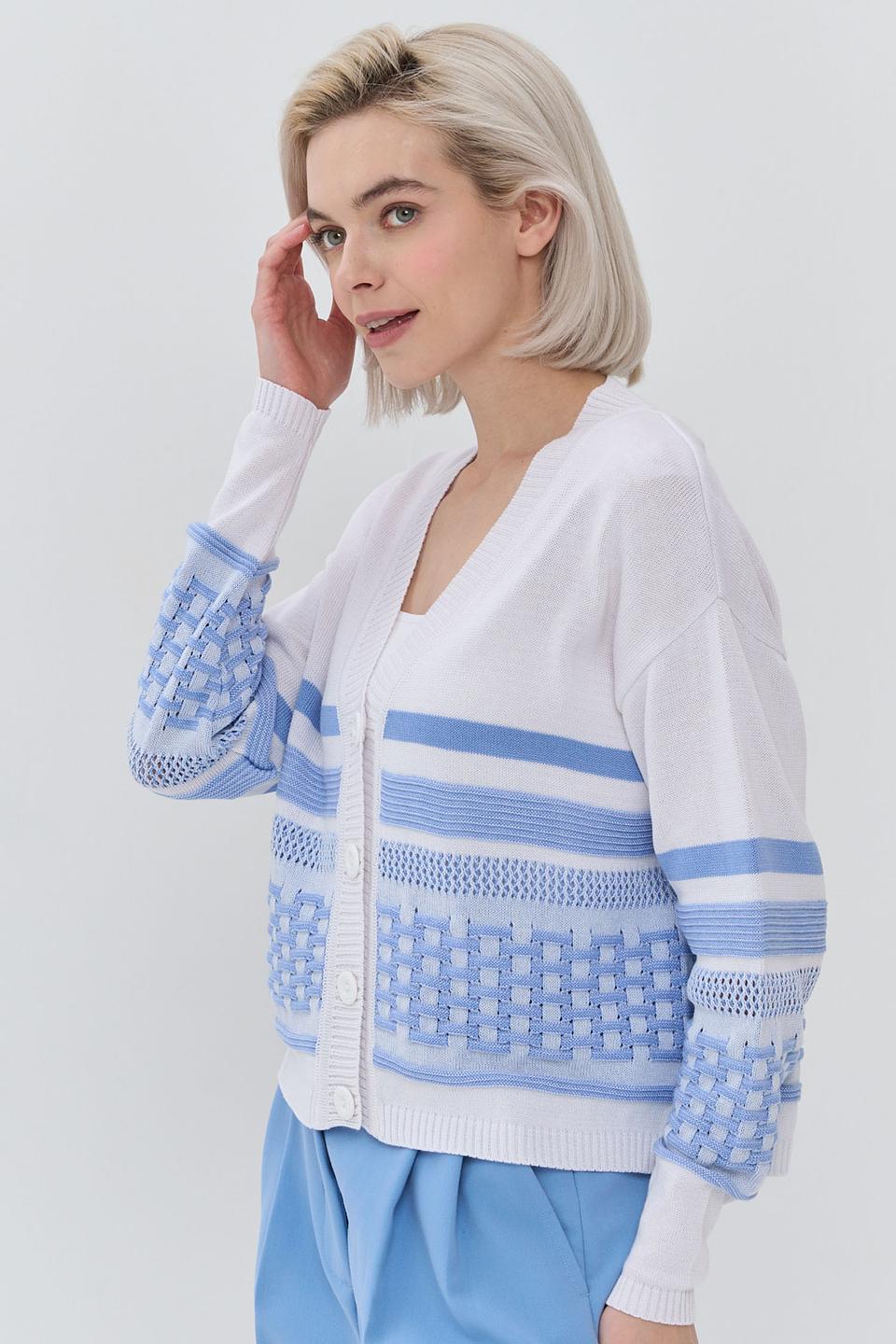 Кардиган VAY с полосками голубой