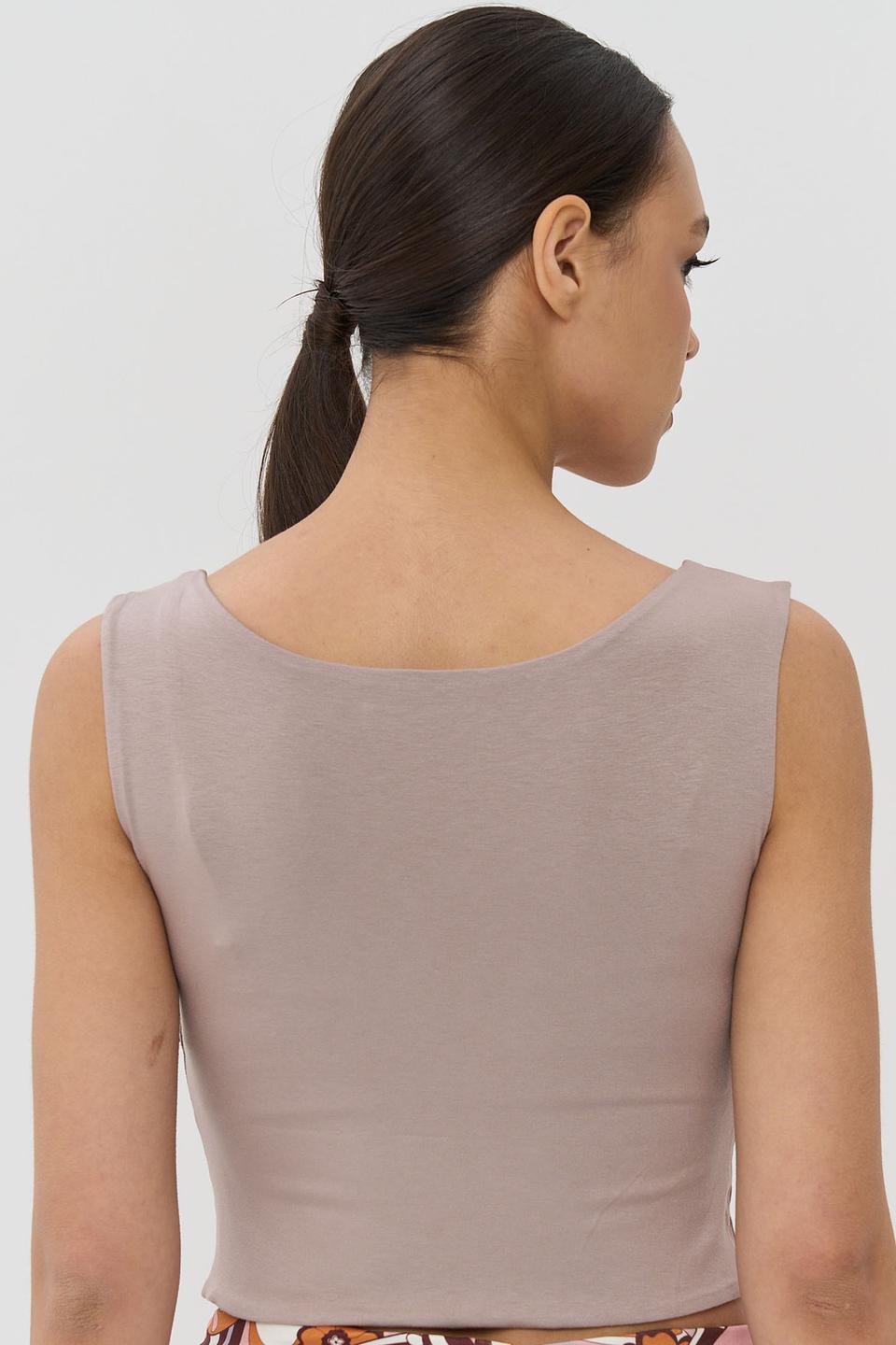 Топ VAY на тонких бретелях бежевый