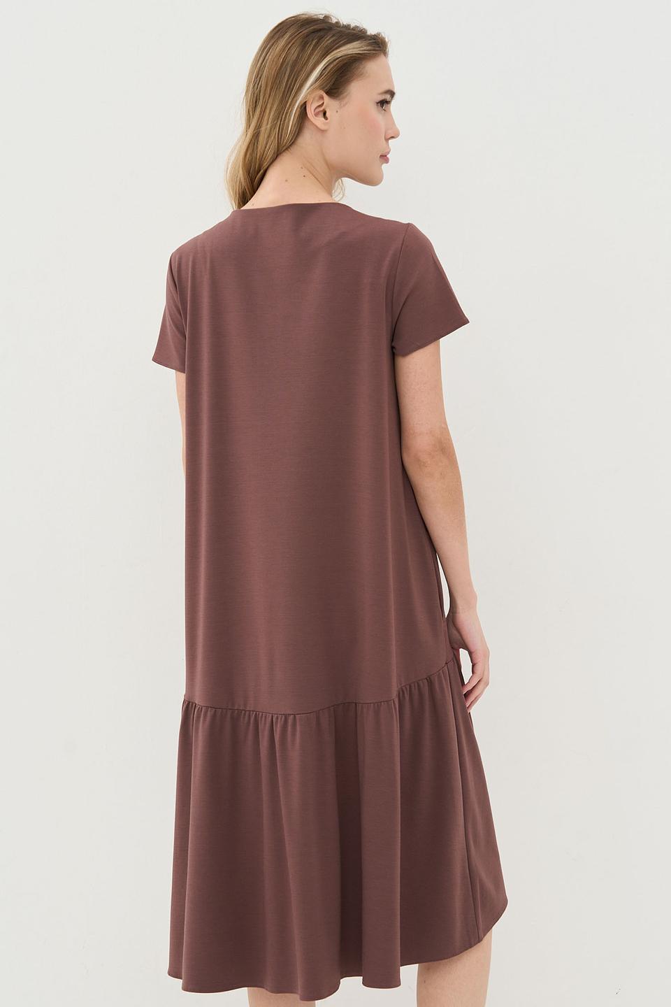 Платье VAY с юбкой-солнце коричневое