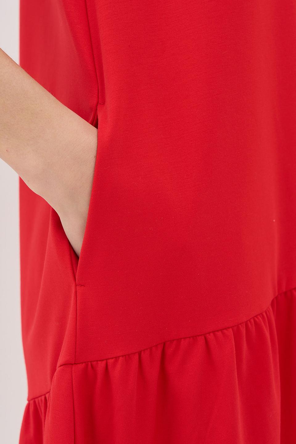 Платье VAY красное с юбкой-солнце