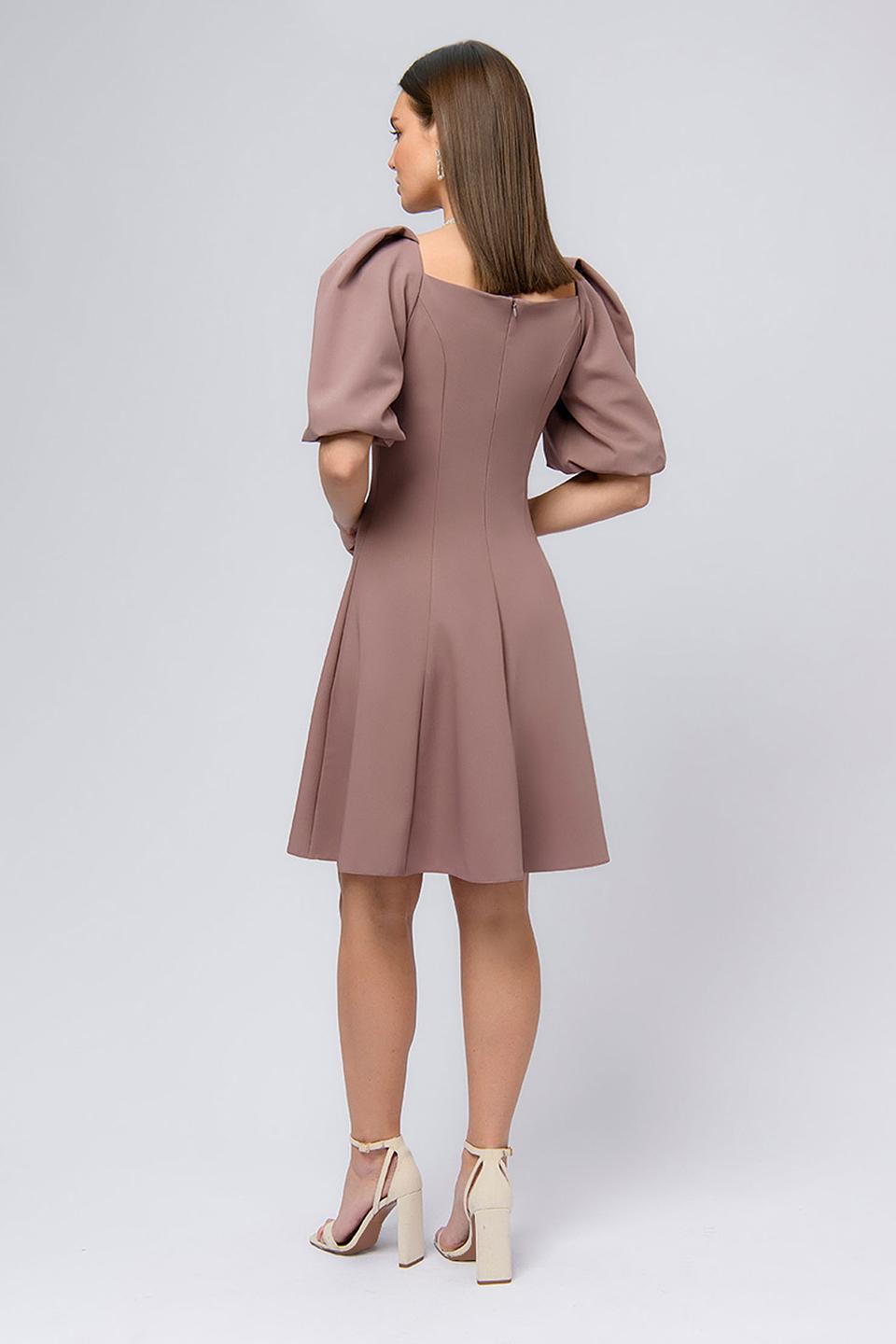 Платье 1001 DRESS с рукавами-фонариками бежевое