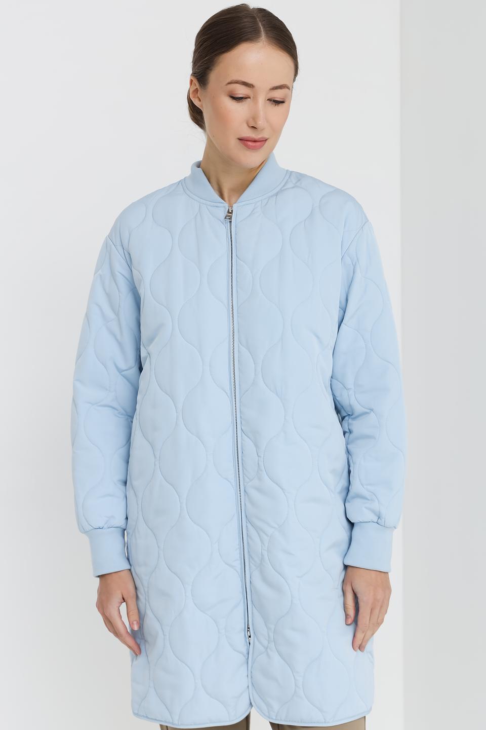Пальто Pezzo стеганое голубое