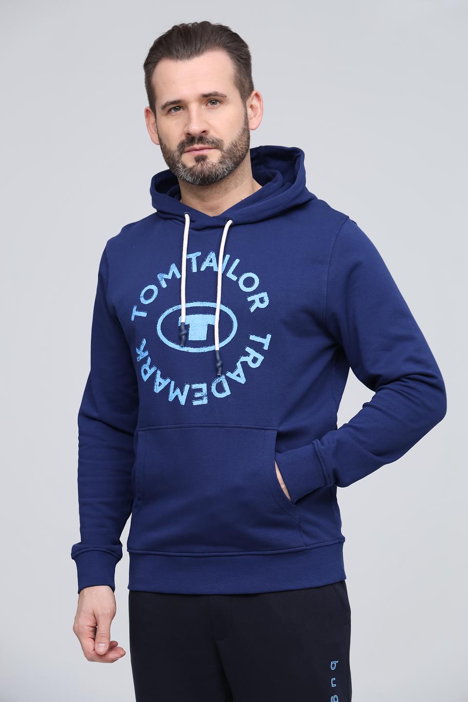 Толстовка Tom Tailor синяя с логотипом