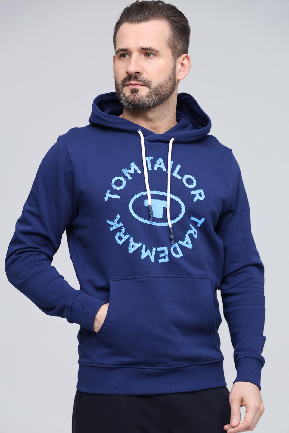 Толстовка Tom Tailor синяя с логотипом