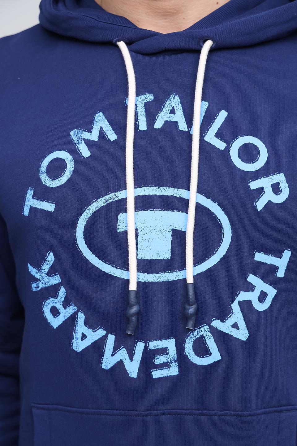 Толстовка Tom Tailor синяя с логотипом