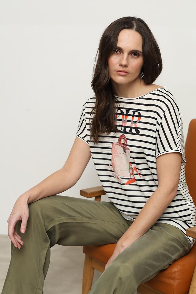 Футболка Catnoir полоска с принтом