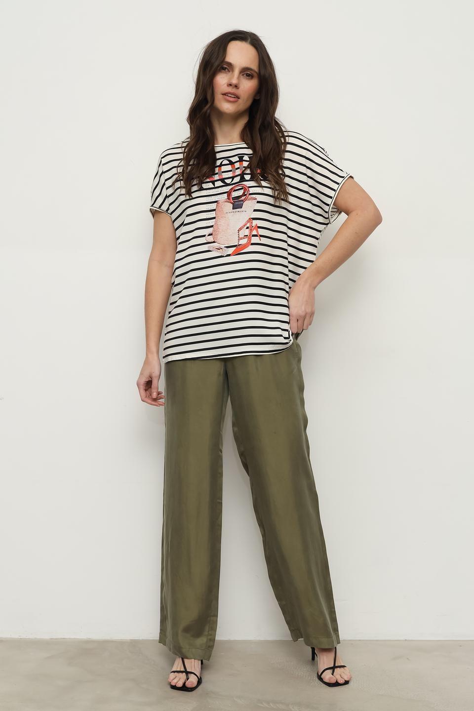 Футболка Catnoir полоска с принтом