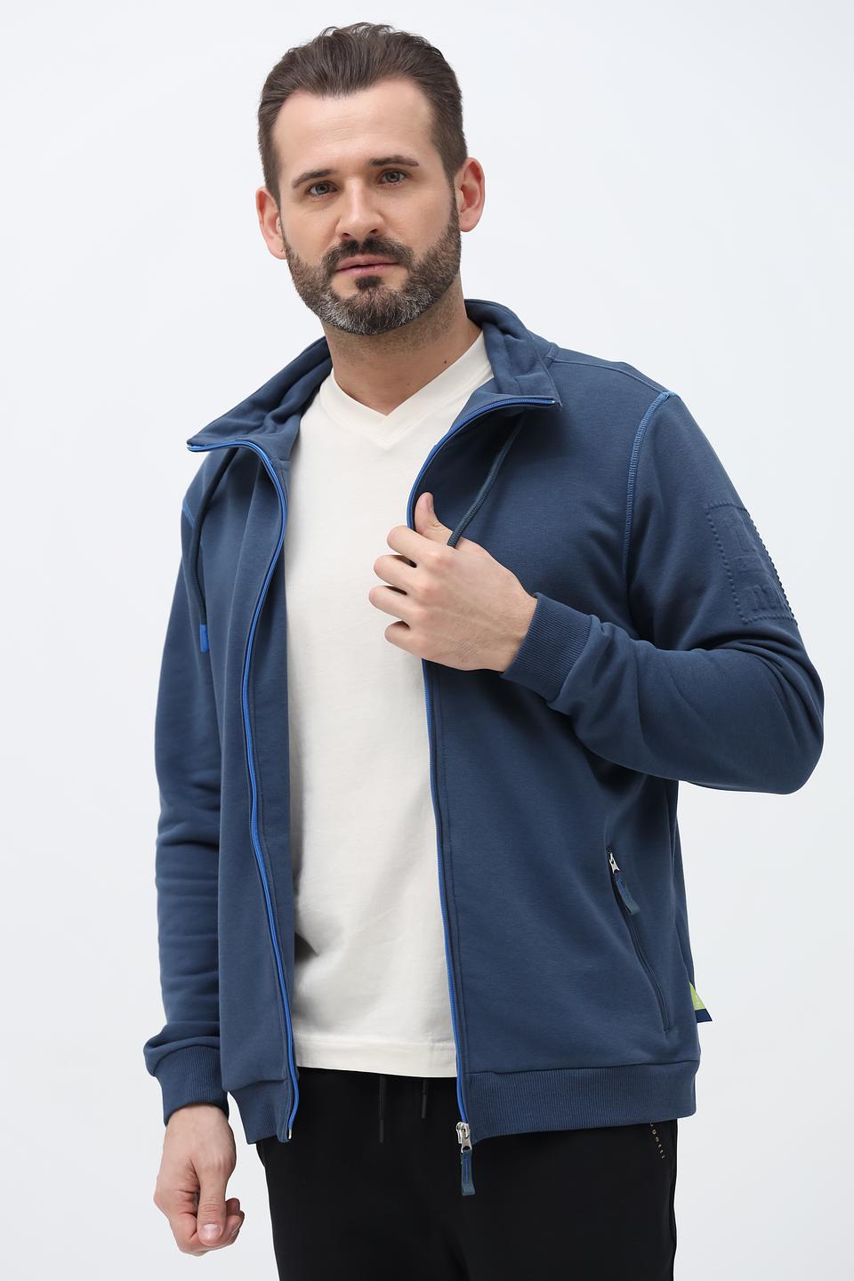 Кардиган Ragman на молнии синий