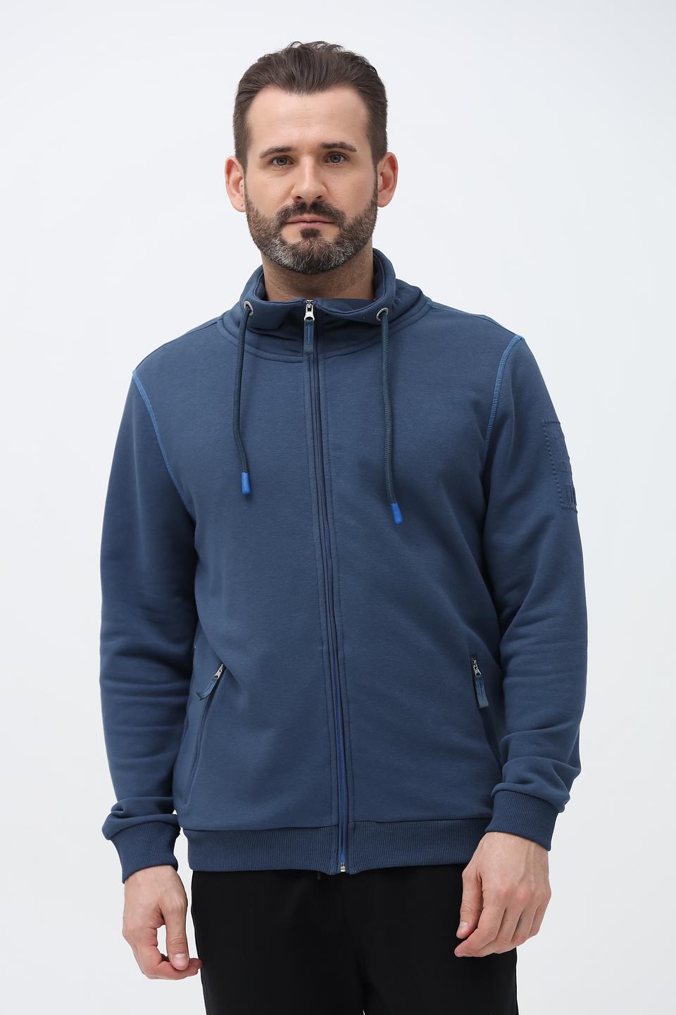 Кардиган Ragman на молнии синий