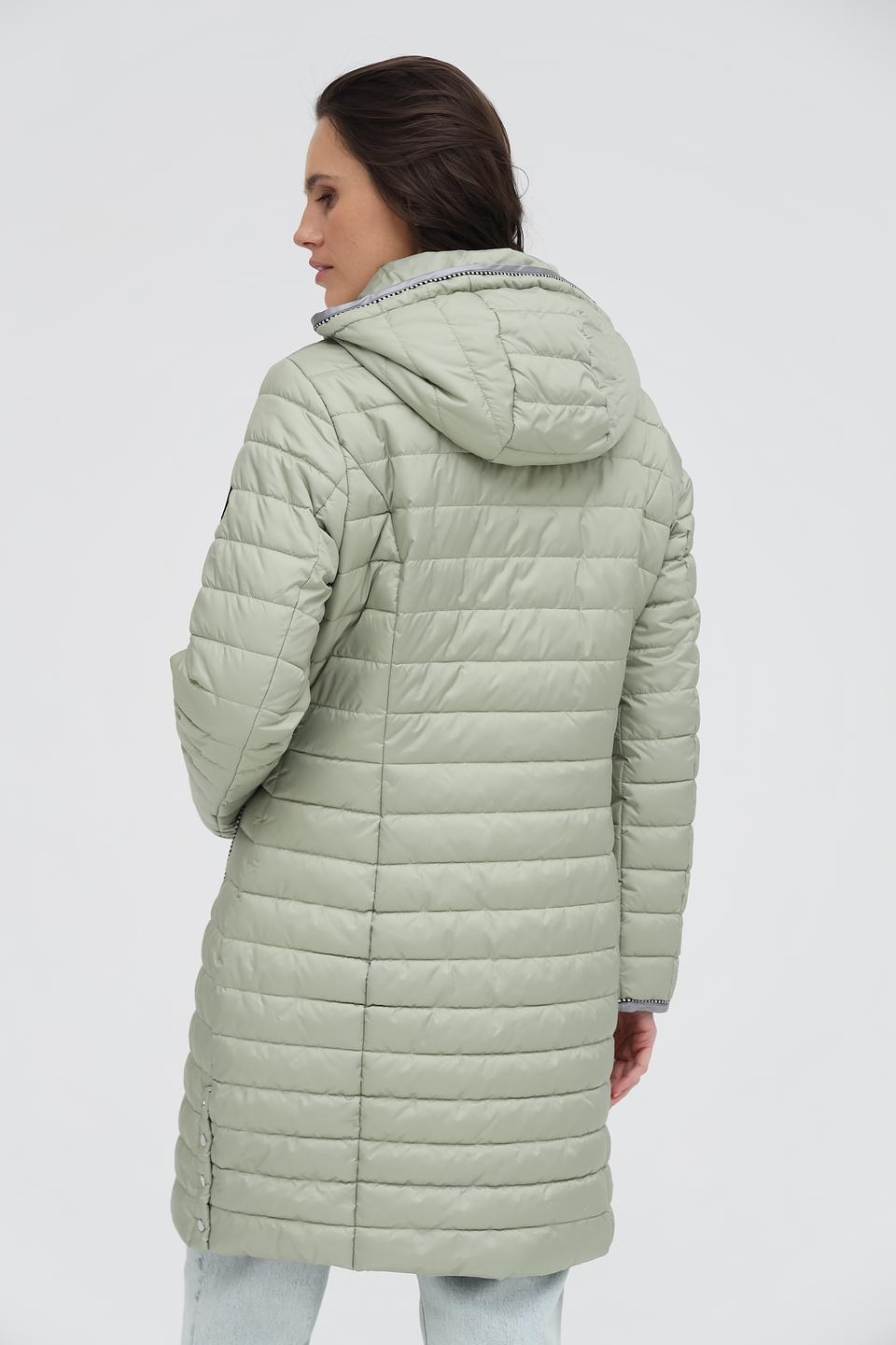 Пальто District стеганое оливковое