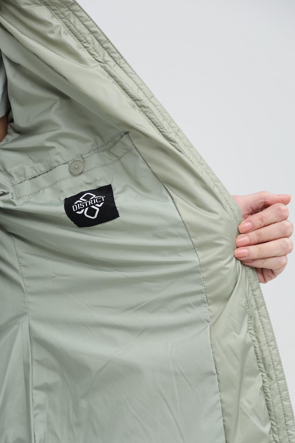 Пальто District стеганое оливковое