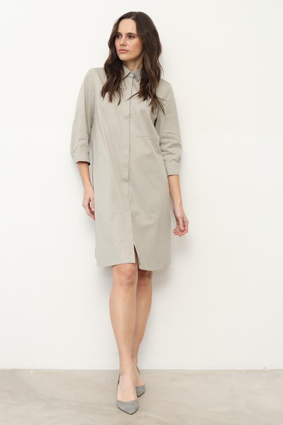 Платье рубашка You Just White бежевое