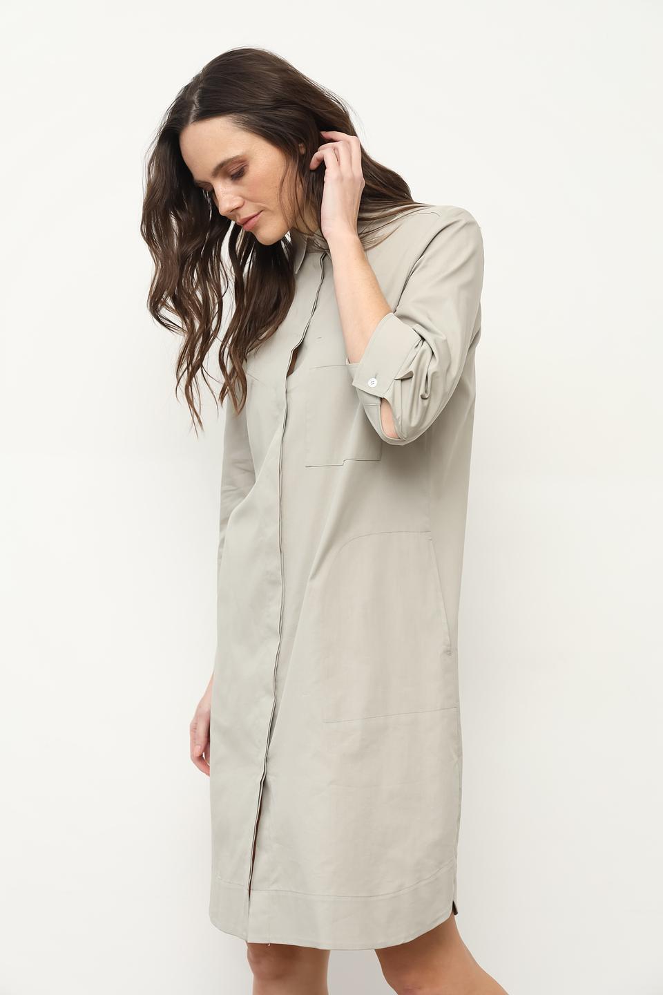 Платье рубашка You Just White бежевое