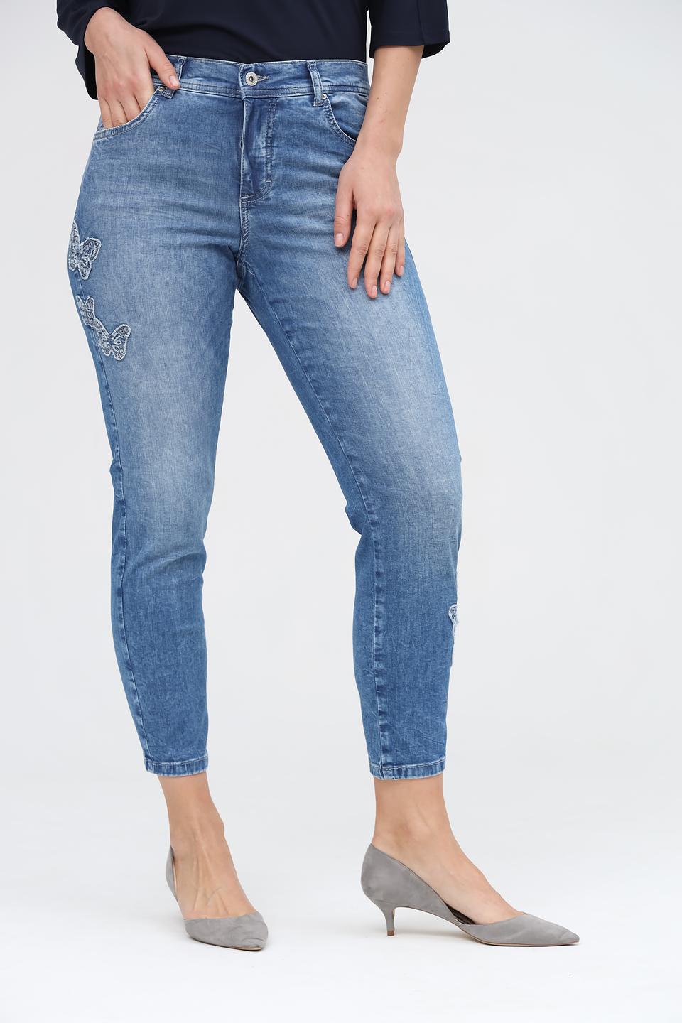 Джинсы Angels с вышивкой голубые